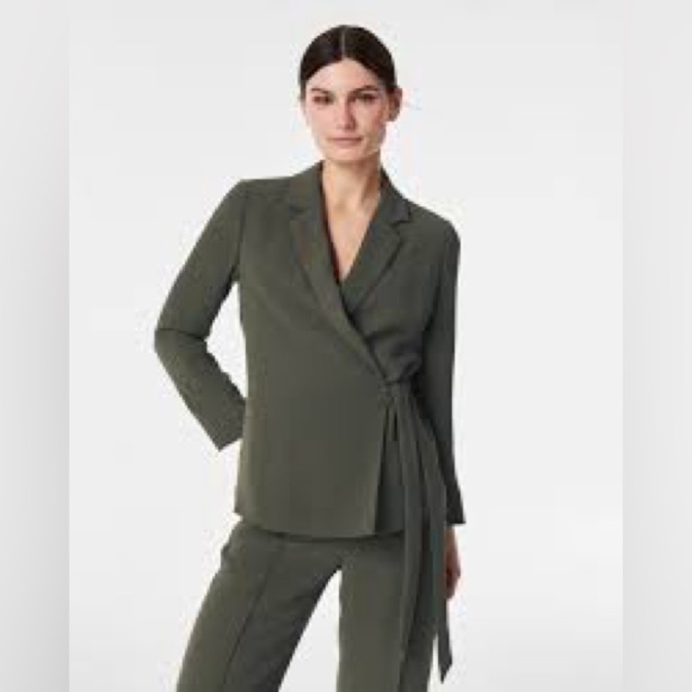 SPANX Green Structured Blazer Suit Jacket